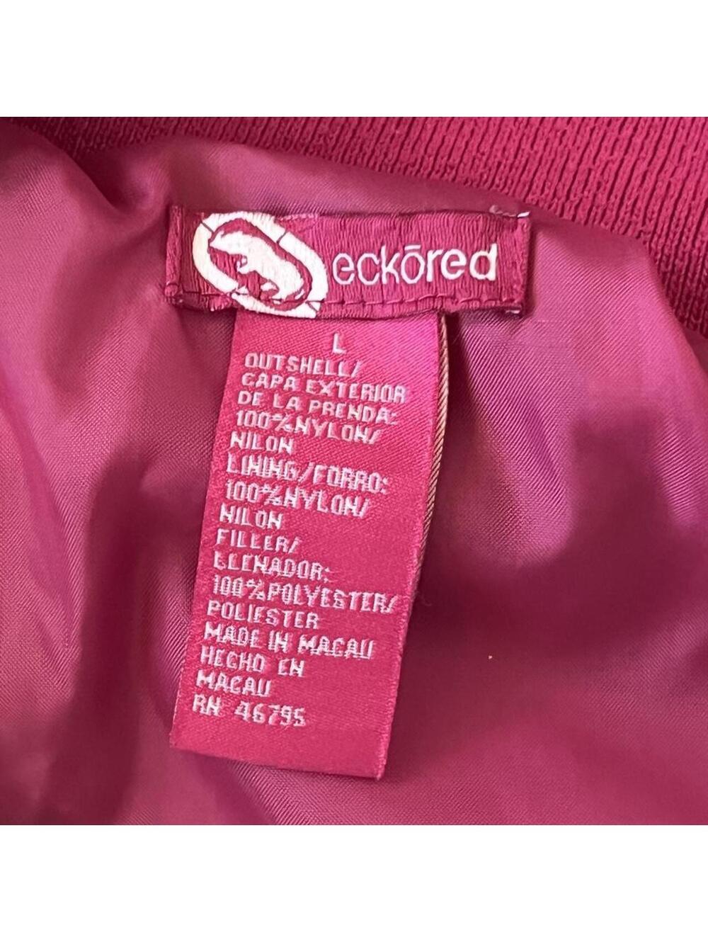 Vintage Y2K Ecko Red Quilted Bomber Jacket McBling Fairy Size Large Fits Small - Picture 6 of 8